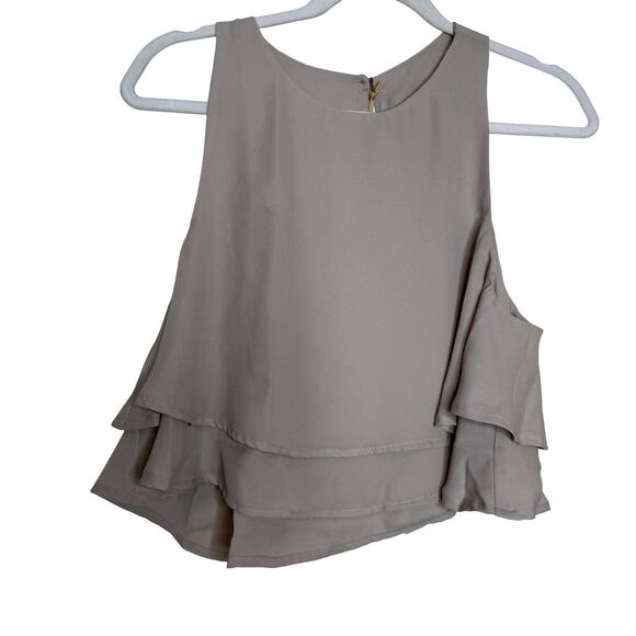 Show Me Your Mumu King Crop Top Gray Sleeveless Tiered Women’s Large NWT - Picture 2 of 9
